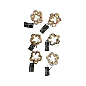 5207440010216BEAUTY SALON Κλάμερ Μεταλλικό Marble Λουλούδι _beautyfree.gr