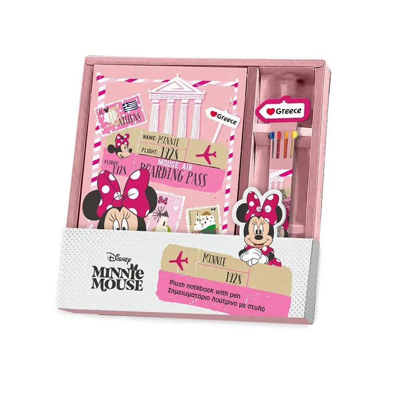 5205698838019HELLO GREECE MINNIE Σετ Σημειωματαριο Λουτρινο Με Στυλο _beautyfree.gr